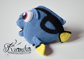 Dory fish - Finding Nemo / Dory animated movie crochet pattern by Krawka