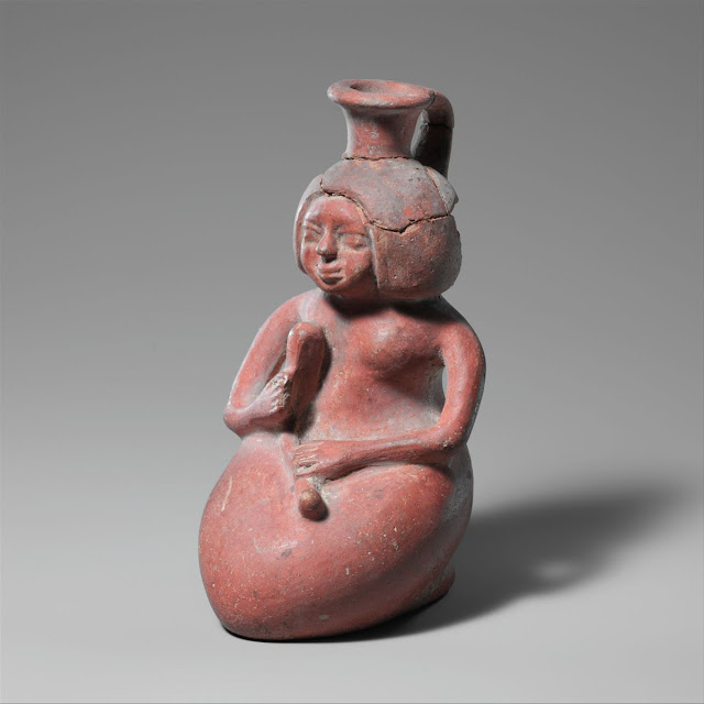 Jar in the Form of a Woman Playing a Lyre: Dynasty 18