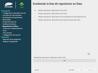 Pantalla Repositorio opensuse Cosvernauta