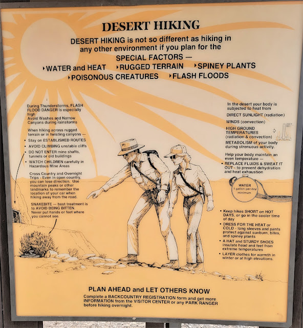 Good information for hiking in the desert