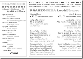 volantino colazione e menù