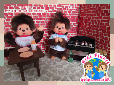 kiki Monchhichi barbecue miniature handmade