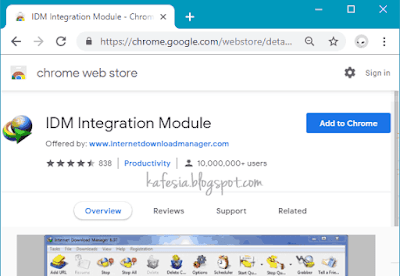 instal ekstensi idm
