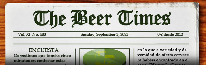 Dominical cervecero. Aquí puedes leer el periódico The Beer Times.