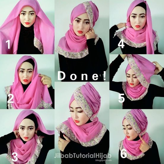 12 Tutorial Hijab Segi Empat Edisi Lebaran untuk Para Hijabers yang Fashionable
