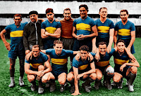 Club Atlético BOCA JUNIORS - Buenos Aires, Argentina - Temporada 1940 - Viana, Enrique Carlos Sobral (entrenador), Lazzatti, Estrada, Segundo Ibáñez, Valussi y Arico Suárez; Tenorio, Carniglia, Sarlanga, Gandulla y Emeal - Campeón en la Liga 1940, también ganó la Copa Carlos Ibarguren, imponiéndose en la final a Rosario Central 5-1