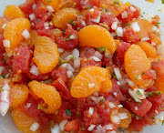 Mandarin Orange Salsa 5 plum tomatoes, chopped I drained a 10 oz can of . (mandarin orange salsa )