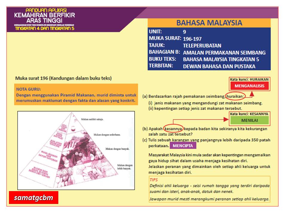 WADAH KETERAMPILAN BERBAHASA: CONTOH APLIKASI KBAT 