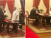 Ranil Wickremesinghe sworn in as new Prime Minister.