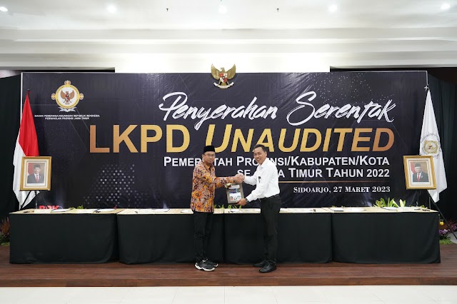 LKPD Unaudited Tahun 2022 Diserahkan ke BPK, Bupati Gus Muhdlor Berharap Sidoarjo Pertahankan WTP