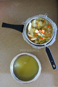 drain the water from boiled vegetables