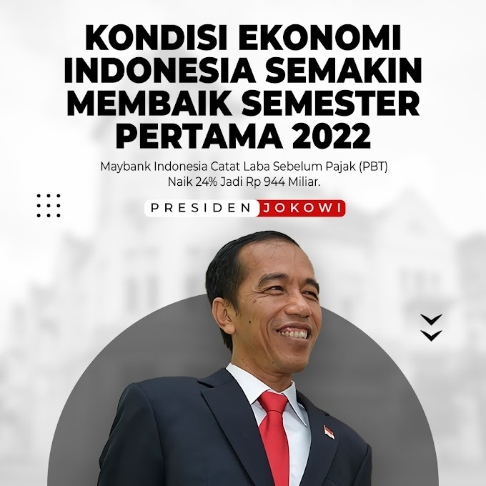 Kondisi Ekonomi Indonesia Semakin Membaik Semester Pertama 2022. Maybank Indonesia Catat Laba Sebelum Pajak (PBT) Naik 24% Jadi Rp 944 Miliar