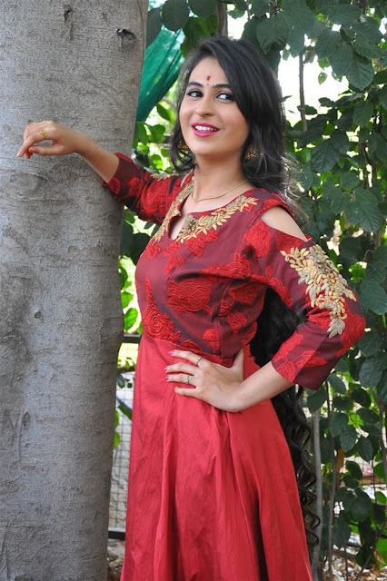 Priya Choudhary In Red Long Dress