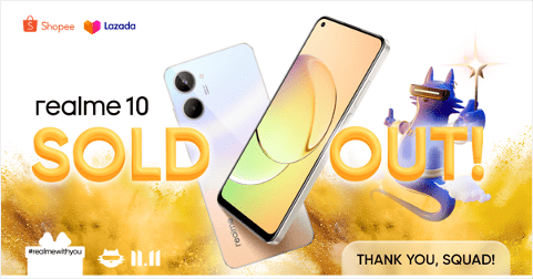 realme 10 (8GB+128GB) SOLD-OUT on both Shopee and Lazada