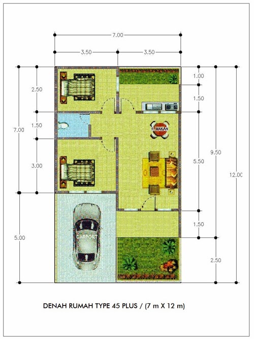 Denah Rumah Minimalis Impian 1 Lantai Desain Rumah 