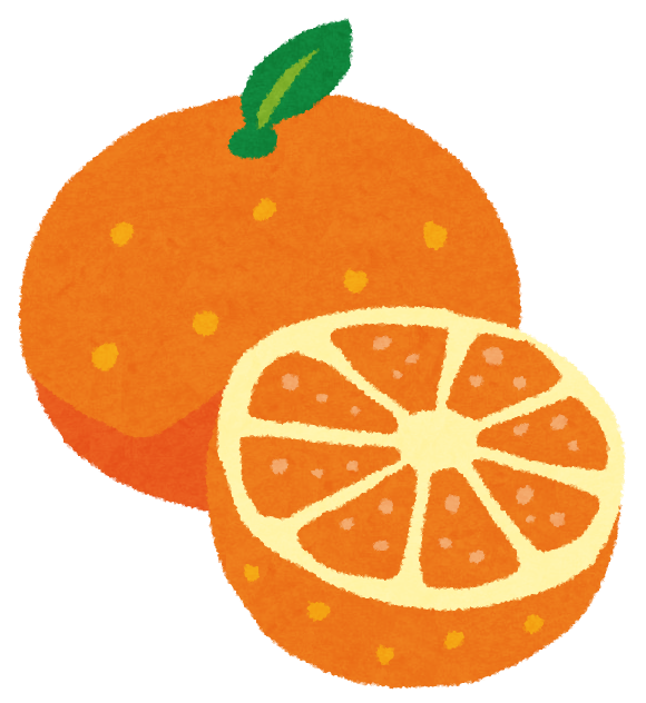 みかん オレンジ 丸ごと カットのイラスト フルーツ かわいいフリー素材集 いらすとや