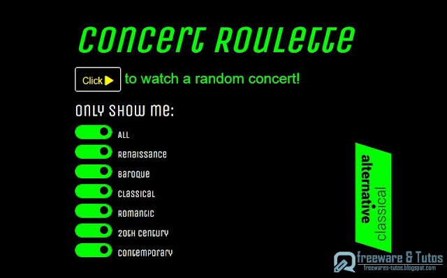 Le site du jour : Concert Roulette