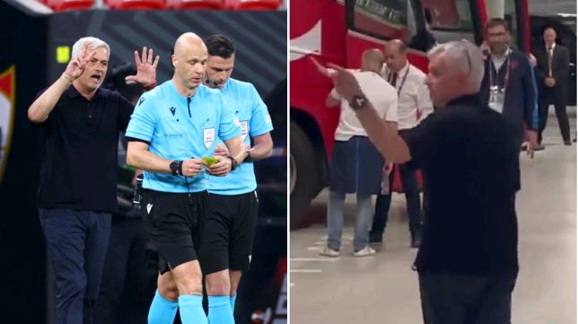 Jose Mourinho comfronts Europa League Officials in the car park calling them f**king crooks  