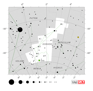 IAU: Карта на съзвездието Златна рибка | Dorado