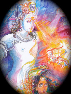  Shiva’s fiery third eye which contains the energy of the sun; Tantrik painting.