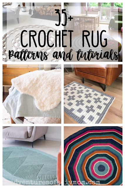 collage of crocheted rugs