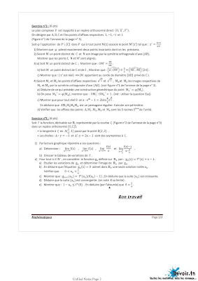 devoir de contrôle 1 mathématiques bac Math