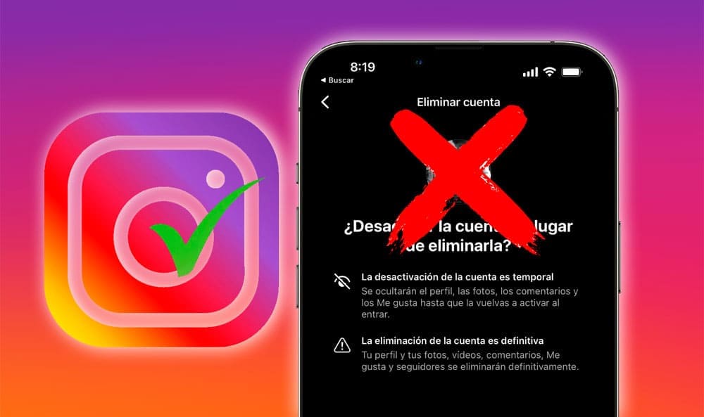 Elimina tu cuenta de Instagram