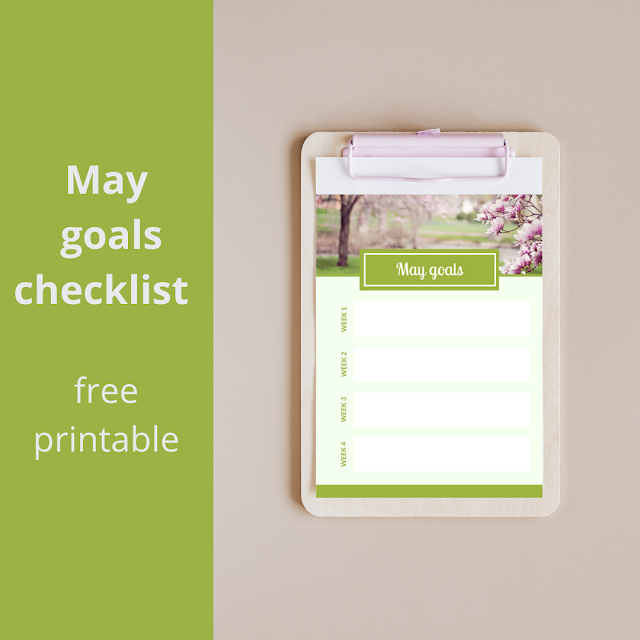 May goals checklist - free printable