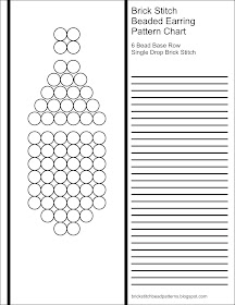 Free printable blank brick stitch beaded earring pattern chart.