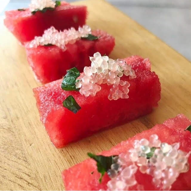 Water melon with finger lime or citrus caviar