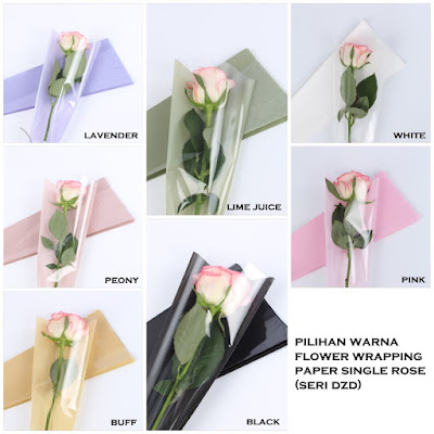Flower Wrapping Paper Single Rose (Seri DZD)