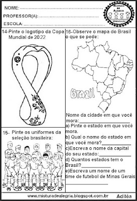 Atividades sobre todas as copas do mundo