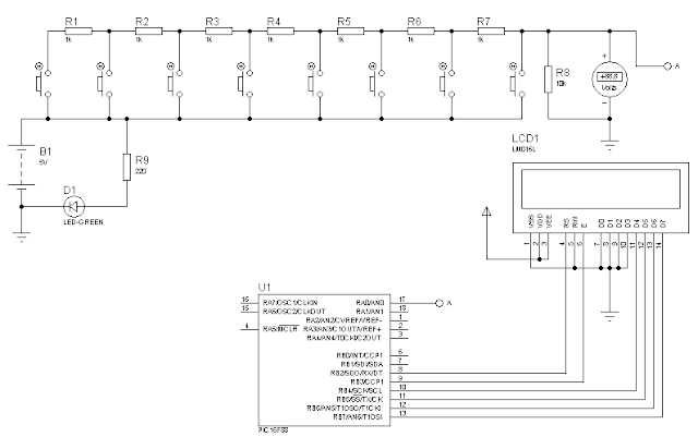 Kit teclado matricial por un solo pin diagrama.