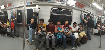 inside lrt line 2 coziest than lrt 1 and mrt bigger and can accomodate many passengers