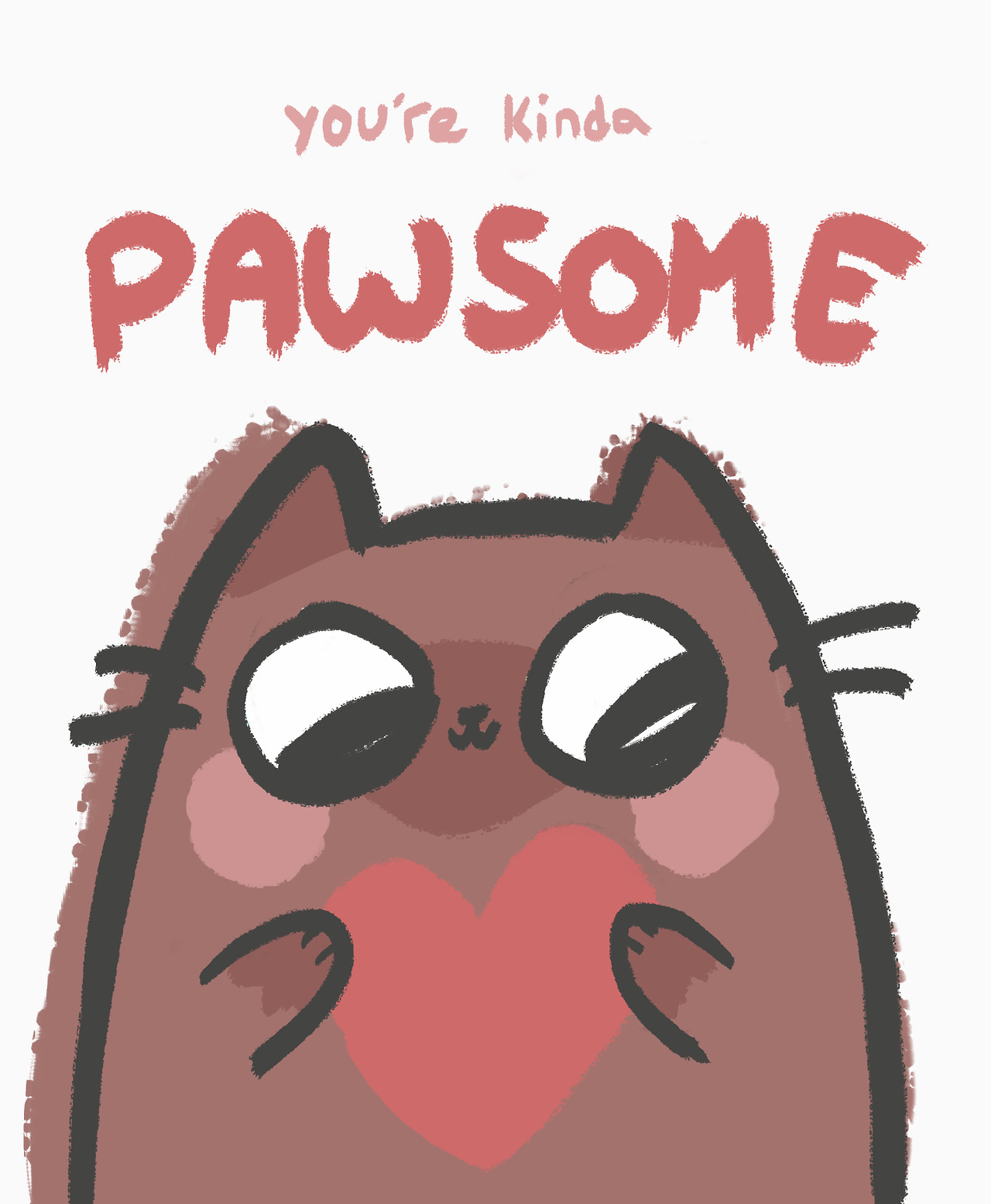 You're Kinda Pawsome // Valentine's Day Cat Pun Printables