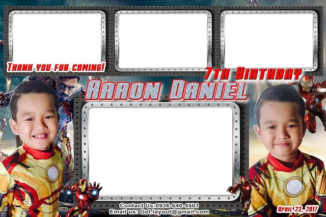 Ironman Photobooth Template for Seventh birthday