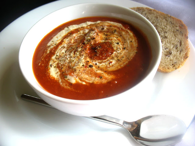 Spicy Creamy Tomato Soup with Cashew Cream