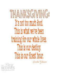Gilmore Girls printable Thanksgiving quote