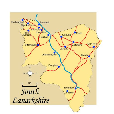 Map of South Lanarkshire Province Area