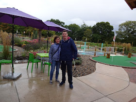 Emily and Richard Gottfried at the Adventure Golf course at the Four Ashes Golf Centre in Dorridge