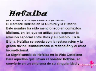 significado del nombre Hefziba