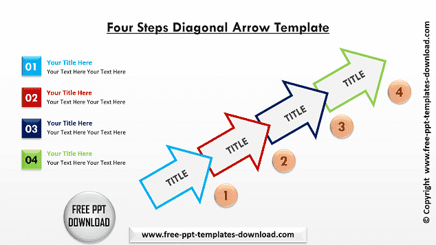 Four Steps Diagonal Arrow PPT Template Download