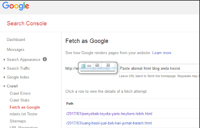 Jangan Abaikan Fetch As Google Webmaster Tool Pencari Google
