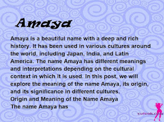 meaning of the name "Amaya"