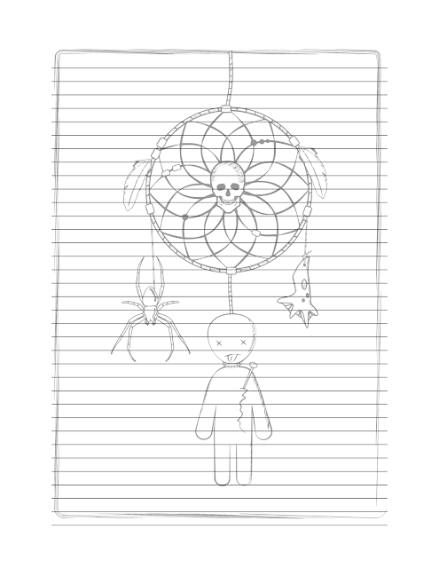 Skull Dreamcatcher Journal Page Free Download Printable