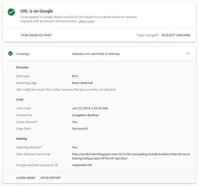 Cara Fetch as Google Terbaru 2019 (Submit URL Artikel) di Webmaster Tool