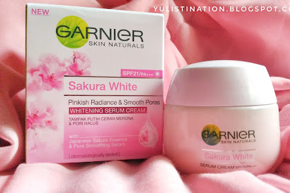 REVIEW : Garnier Sakura White Pinkish Radiance & Smooth Pores Whitening Serum Cream SPF 21/PA+++