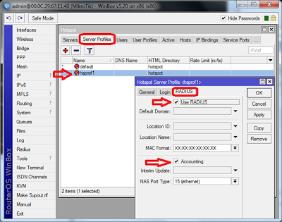 mikrotik - hotspot server profiles - settings