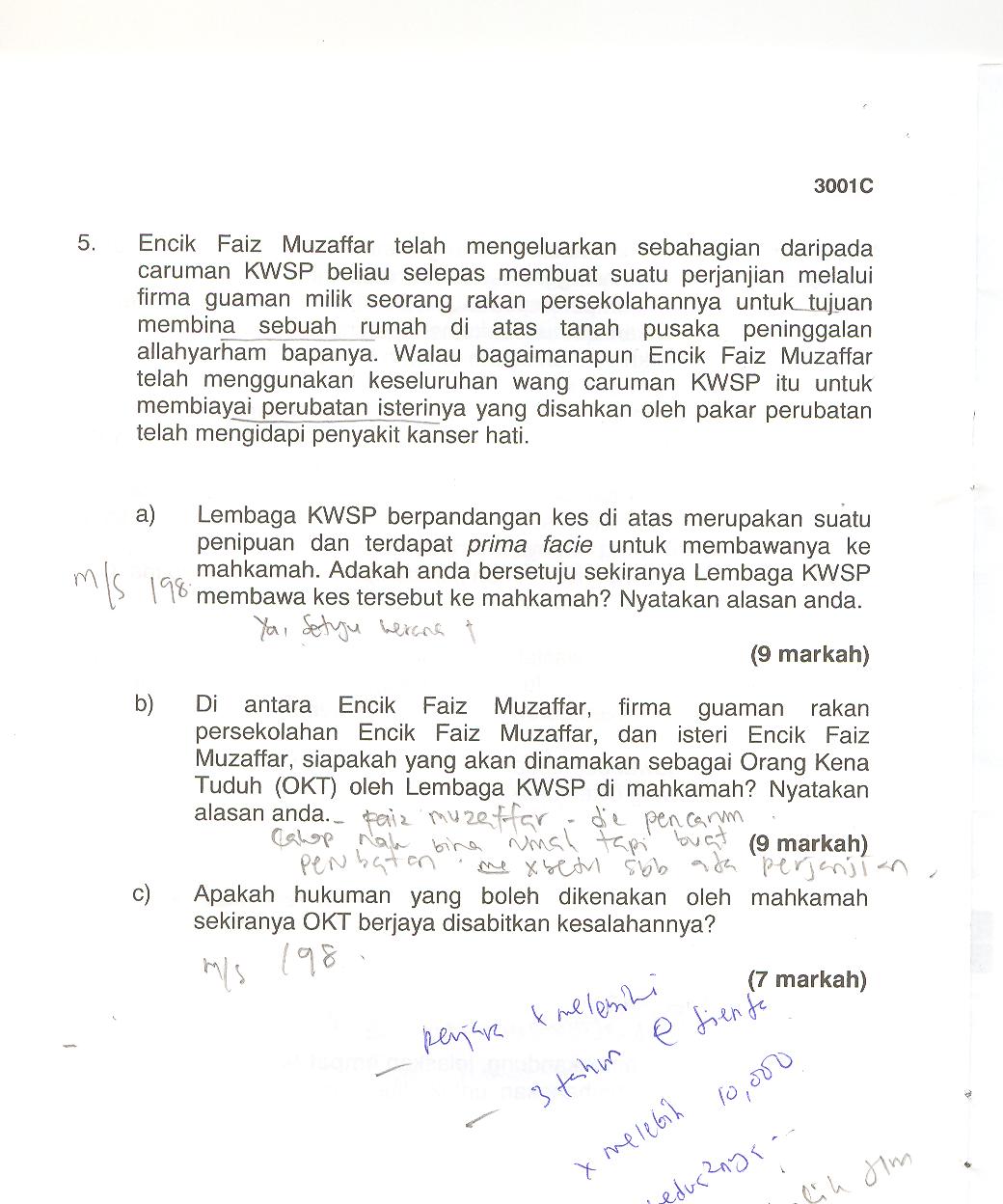 SOALAN KPSL N27 :BAHAGIAN III UNDANG-UNDANG UMUM 2009 