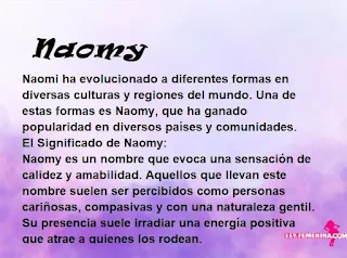 ▷ Significado del nombre Naomy